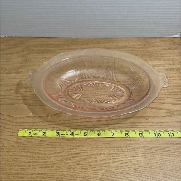 Pink Depression Glass Hazel Atlas Royal Lace Oval Serving Vegetable Bowl 1930-40 - Picture 4 of 5